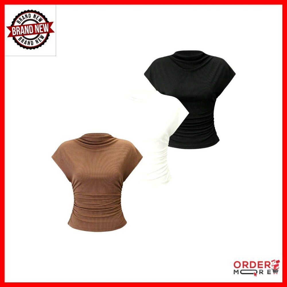 3 Pack Mock Neck Ribbed Tank Tops Business Casual Slim Fit Tees